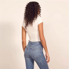 SC Solid Color Short Sleeve Bodysuit GZJF-ZJ2217