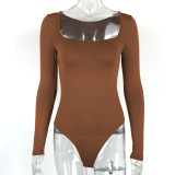 SC Long Sleeve Square Neck Bodysuit GZJF-ZJ2835