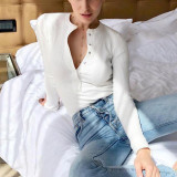 SC Long Sleeve Rib Solid Bodysuit GZJF-ZJ1207