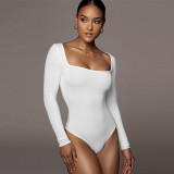 SC Long Sleeve Square Neck Bodysuit GZJF-ZJ2835