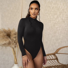 SC Long Sleeve Zipper Bodysuit GZJF-ZJ2834