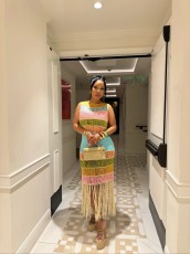 SC Casual Striped Tassel Knit Beach Dress TR-1346