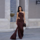 SC Single Shoulder Backless Pleated Maxi Dress GZIY-6238