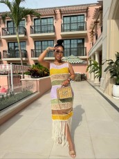 SC Casual Striped Tassel Knit Beach Dress TR-1346