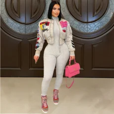 SC Long Sleeve Print Casual Jackets Coats YNSF-8007