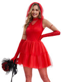 SC Halloween Ghost Bride Red Mini Dress GMMD-8113