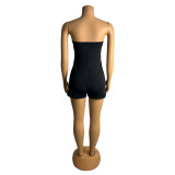 SC Wrap Chest Solid Color Romper GZIY-6059