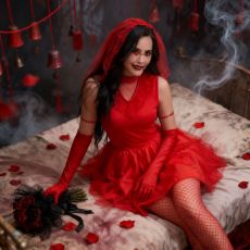 SC Halloween Ghost Bride Red Mini Dress GMMD-8113