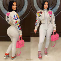 SC Long Sleeve Print Casual Jackets Coats YNSF-8007