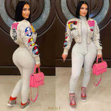 SC Long Sleeve Print Casual Jackets Coats YNSF-8007