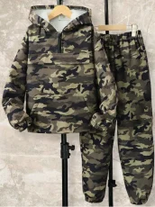 SC Kids Canouflage Print Hooded Sweatshirt Pants Suit GYMF-167