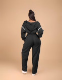 SC Patchwork Hooded Sweatshirt Three-Piece Pants Set YMEF-57095