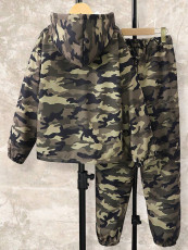 SC Kids Canouflage Print Hooded Sweatshirt Pants Suit GYMF-167