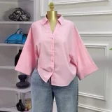 SC Loose Solid Color 3/4 Sleeve Shirts GCNE-73145