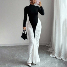 SC Color Block Pleated Maxi Dress GSZM-C25DS304