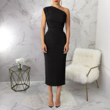 SC Single Shoulder Backless Midi Dress YF-20146