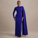 SC One-Shoulder Ribbon Long-Sleeve Maxi Dress YF-10897