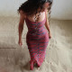 SC Print Backless Sling Maxi Dress DLSF-K25D81438