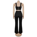 SC Solid Color Casual Flare Pants BY-7540