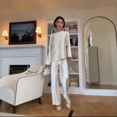 SC O Neck Long Sleeve Shirt Pants Suit GLJS-B8355