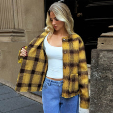 SC Plaid Print Long Sleeve Coat GFRT-60319TBZ