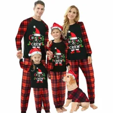 SC Christmas Hat Print Parent-Child Pajama Set YLDF-49440