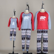 SC Red Cartoon Christmas Matching Family Pajama Set YLDF-87130