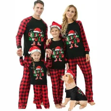 SC Christmas Hat Print Parent-Child Pajama Set YLDF-49440