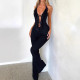 SC Solid Color Lace Patchwork Backless Jumpsuit SHD-9565