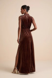 SC Solid Color Sleeveless Split Maxi Dress XHXF-470