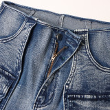 SC Casual Patchwork Multi-pockets Loose Jeans OD-8686