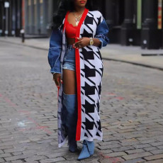 SC Patchwork Cardigan Double-Layer Thickened Sweater Jacket OD-8698