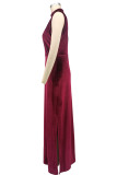 SC Solid Color Sleeveless Split Maxi Dress XHXF-470