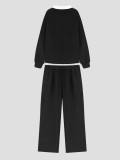 SC Stripe Patchwork Loose Two Piece Pants Set ZDF-33148