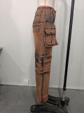 SC Casual Patchwork Multi-pockets Loose Jeans OD-8686