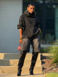 SC Plus Size Solid Color Hooded Loose Sweatshirt GYLN-0011