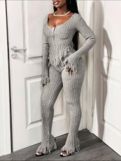 SC Knits Tassel Casual Two Piece Pants Set NYF-8201