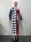 SC Patchwork Cardigan Double-Layer Thickened Sweater Jacket OD-8698