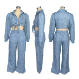 SC Long Sleeve Loose Shirt Pants Suit BMF-TW506