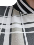 SC Plaid Print Thickened Patchwork PU Leather Jacket CM-9535