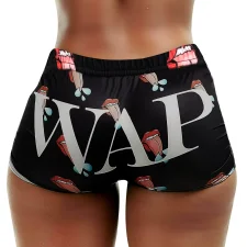 SC Letter Print Tight Short QYMF-3057