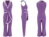 SC V Neck Sleeveless Wide Leg Jumpsuit QYMF-3219