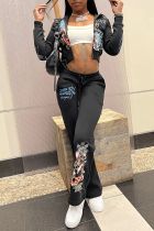 VIP1 Print Long Sleeve Two Piece Pants Set GMJL-XH603