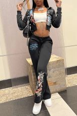 VIP1 Print Long Sleeve Two Piece Pants Set GMJL-XH603