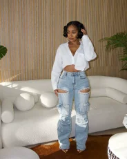 SC Hot Drill Multi-pockets Loose Jeans YUMT-YMT402