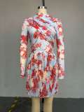 SC Long Sleeve Print Two Piece Skirt Set GCNE-73128
