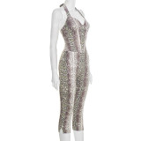 SC Snake Print Sleeveless Sling Jumpsuit GSZM-C25JP339