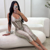 SC Snake Print Sleeveless Sling Jumpsuit GSZM-C25JP339