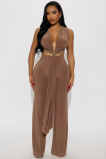 SC Sleevless Tie Up Tops Two Piece Pants Set GXIY-K25L1235