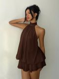 SC Sleeveless Halterneck Backless Mini Dress GXIY-K25L1356